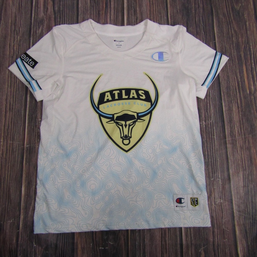 Champion White and Blue Lacrosse Jersey